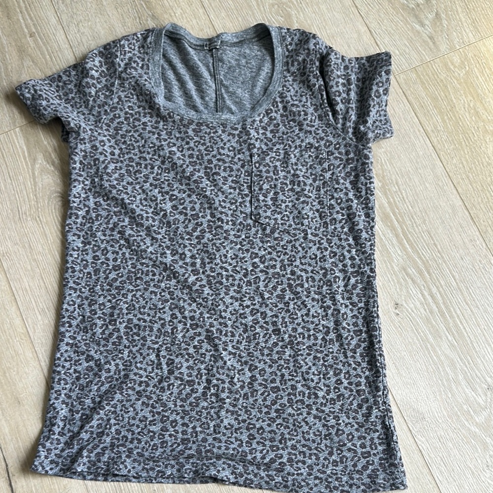 Gray Leopard Print Women's Top
